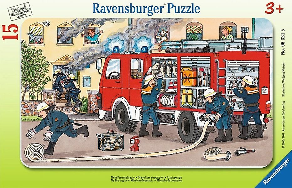 Ravensburger Puzzle 15 Teile Ravensburger Kinder Rahmen Puzzle Mein Feuerwe günstig online kaufen
