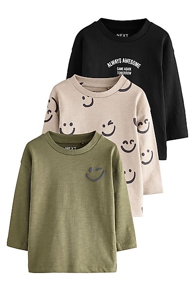 Next Langarmshirt 3er-Pack Langarmshirts, Tiermotive (3-tlg) günstig online kaufen