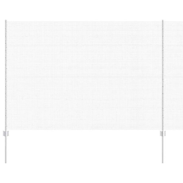 vidaXL Zaun mit Pfosten Silber 1,6 x 25 m Stahl 3336377 günstig online kaufen