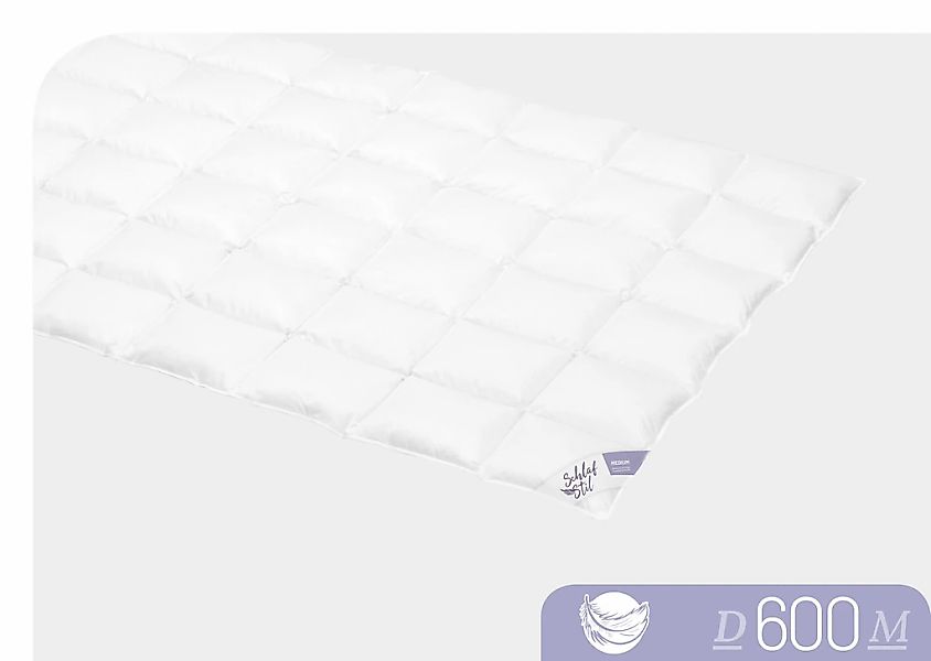 Schlafstil Gänsedaunenbettdecke "D600" leicht Füllung 100Gaensedaunen 1 tlg günstig online kaufen