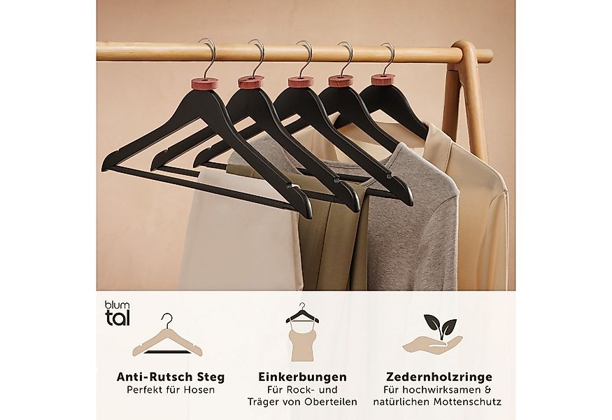 Blumtal Kleiderbügel Kleiderbügel Holz mit 360° drehbarem Metallhaken, (50- günstig online kaufen