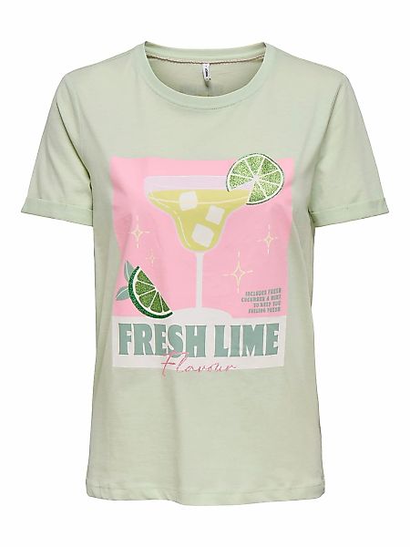 ONLY T-Shirt "ONLKITA S/S DRINKS TOP BOX JRS" Baumwolle, regular fit, Rundh günstig online kaufen