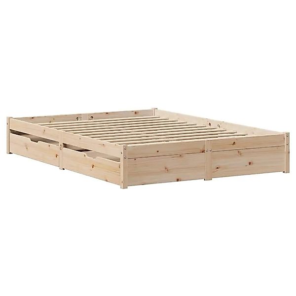 vidaXL Massivholzbett ohne Matratze 150x200 cm Kiefernholz 3301664 günstig online kaufen