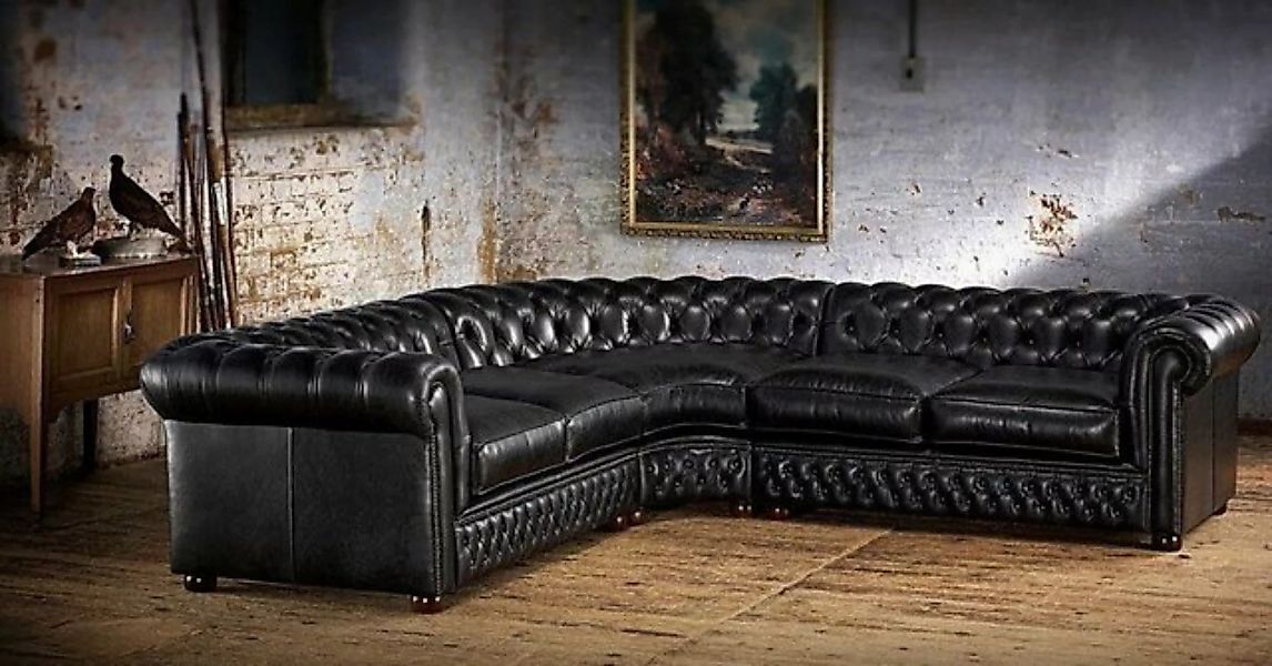 JVmoebel Ecksofa Chesterfield Ecksofa Couch Polster Eckgarnitur 100% Leder günstig online kaufen