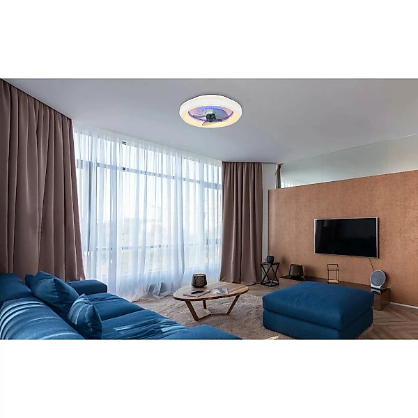 Globo LED-Deckenventilator Joey 2-flammig Weiß 480 x 135 mm günstig online kaufen