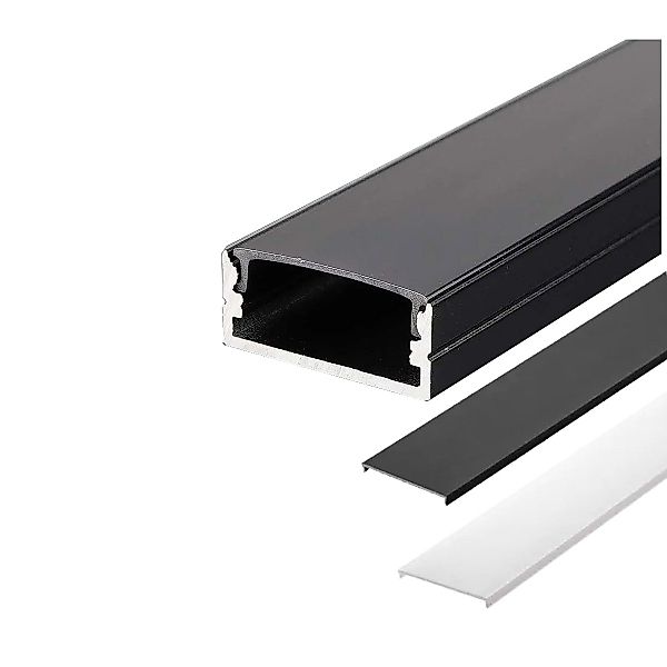 ENERGMiX LED-Stripe-Profil 2m schwarzer Alu Profile günstig online kaufen