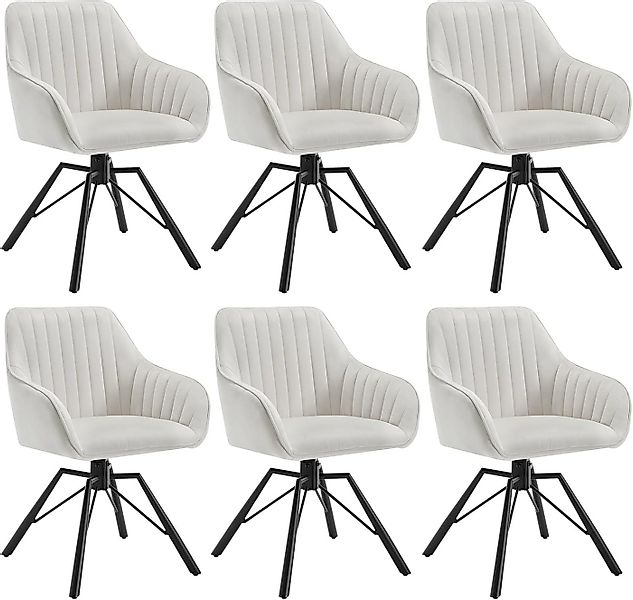 Woltu 4-Fußstuhl (6 St), Esszimmerstuhl drehbar Samt Sessel günstig online kaufen