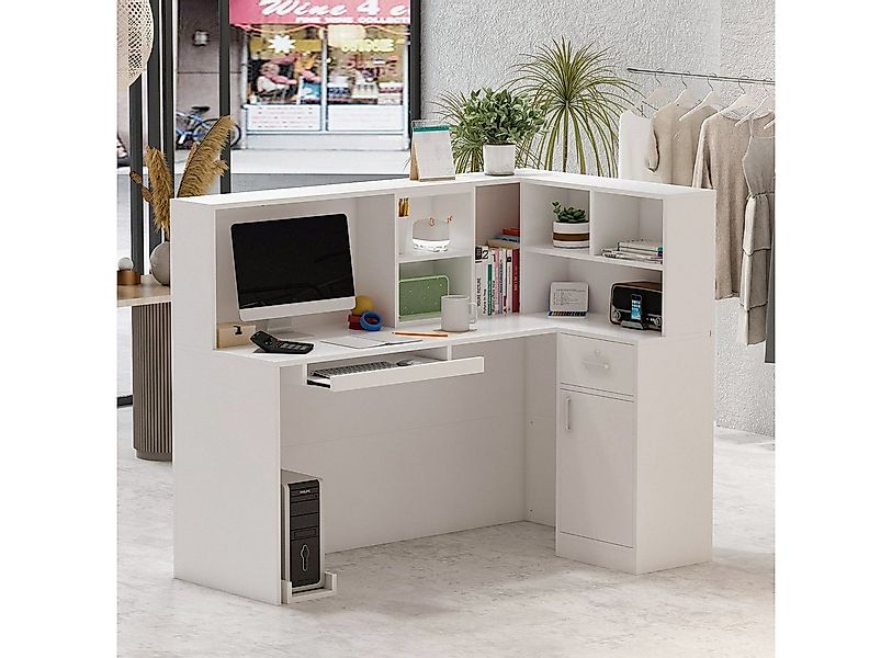 FUFU&GAGA Empfangstheke mit Schubladen und Ablageflächen 140cm B günstig online kaufen