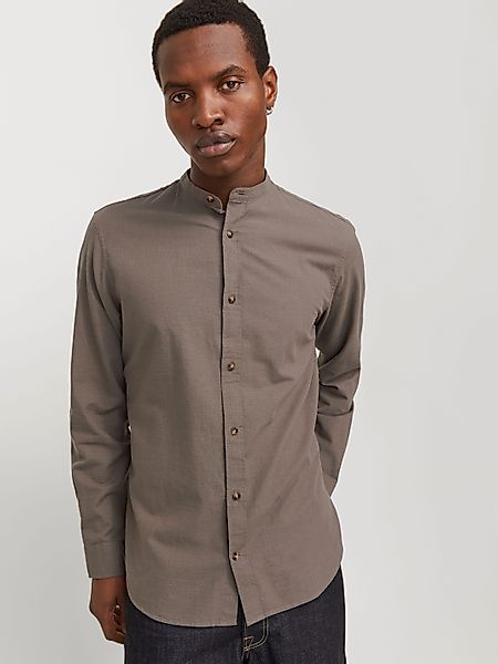 Jack & Jones Langarmhemd "JJESUMMER BAND SHIRT LS SN" mit Bandkragen günstig online kaufen