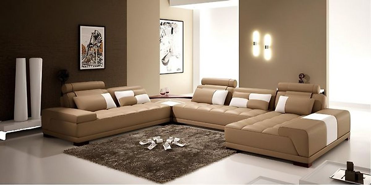 JVmoebel Ecksofa Ledersofa Sofa Polster Sitz Ecke Wohnlandschaft Couch Eckg günstig online kaufen
