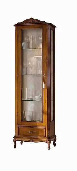 Xlmoebel Vitrine neuer Designer-Holzschrank in klassischem Braun mit Glasfr günstig online kaufen