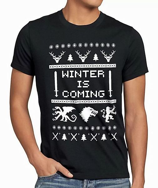 style3 T-Shirt 8-Bit Winter is coming thrones stark lennister of got schnee günstig online kaufen