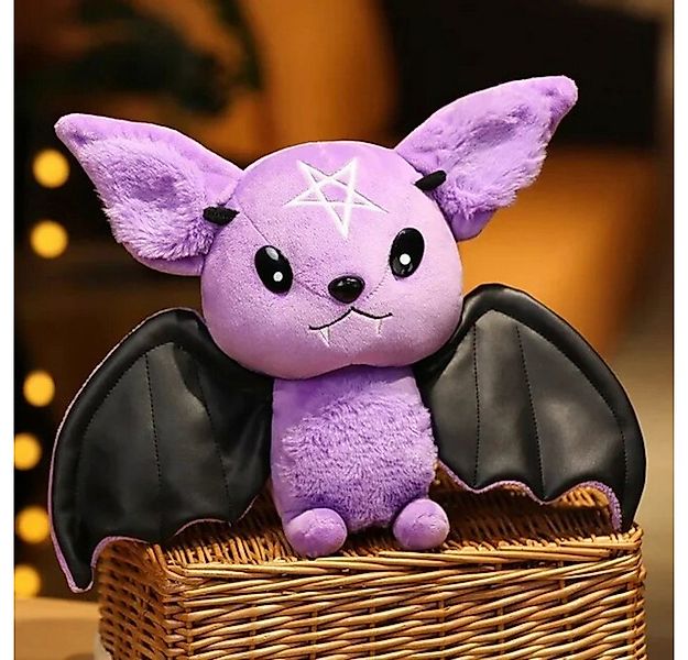 Tinisu Plüschfigur Fledermaus Kuscheltier 30 cm - Lila-Schwarz Plüschtier S günstig online kaufen
