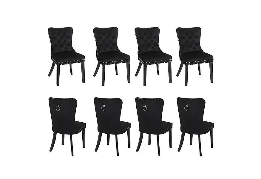 Puluomis Esszimmerstuhl (2/4/6/8 Set Grau/ Schwarz/Beige, 8 St), Samt Stuhl günstig online kaufen