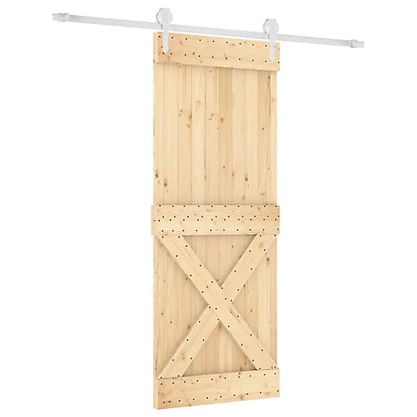 vidaXL Schiebetür mit Beschlag 80x210 cm Massivholz Kiefer 3203267 günstig online kaufen