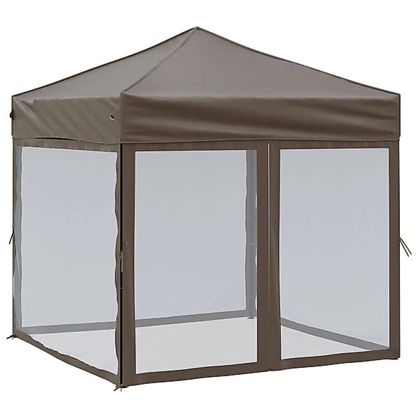 vidaXL Partyzelt Faltbar mit Seitenwänden Taupe 2x2 m Modell 1 günstig online kaufen