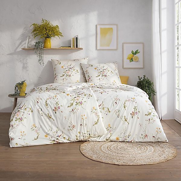 Estella Interlock Jersey Bettwäsche Leoni 6622-985 Blumen Bunt 135x200 günstig online kaufen