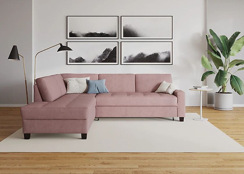 DOMO collection Ecksofa "Florentina zeitlos und elegant, Sitznähte als Desi günstig online kaufen