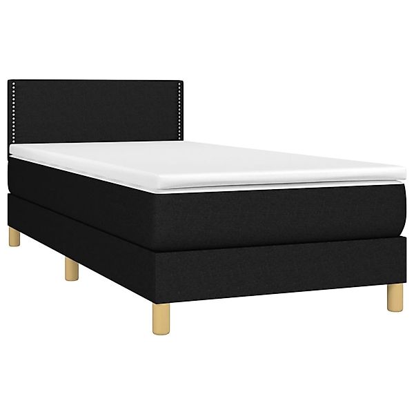 vidaXL Boxspringbett mit Matratze & LED Schwarz 90x190 cm Stoff 3133599 günstig online kaufen