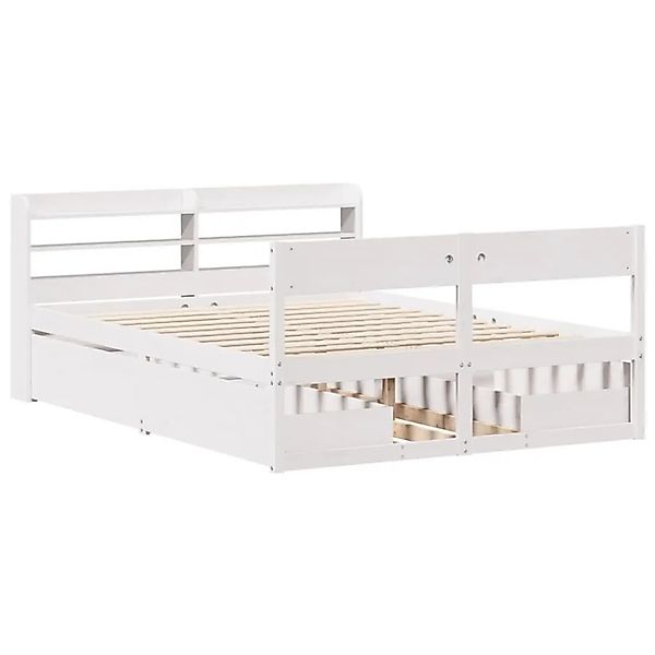 vidaXL Massivholzbett ohne Matratze Weiß 120x190 cm Kiefernholz 3307141 günstig online kaufen