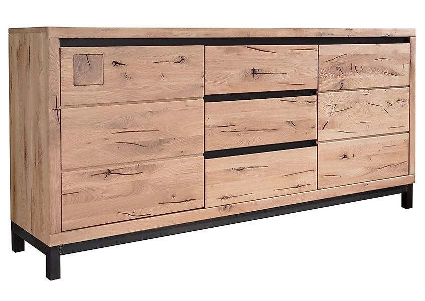 Massivmoebel24 Sideboard (Sideboard Wildeiche 175x45x85 bianco günstig online kaufen