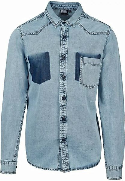 URBAN CLASSICS Outdoorhemd Urban Classics Herren Langarmhemd Denim Pocket günstig online kaufen