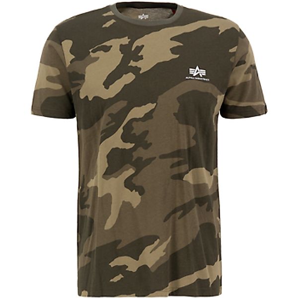 Alpha  T-Shirt Basic T Small Logo Camo - olive camo günstig online kaufen