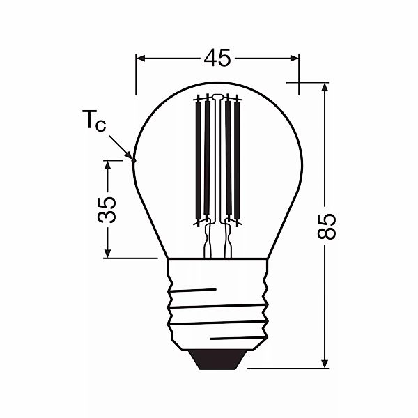 OSRAM LED-Leuchtmittel Tropfen Filament E27 3,8W 2700K 806lm günstig online kaufen