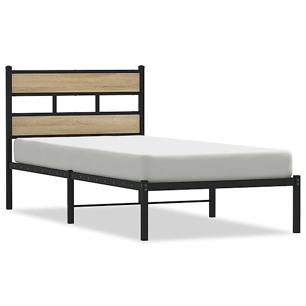 vidaXL Metallbett ohne Matratze Sonoma-Eiche 90x200 cm 4017095 günstig online kaufen