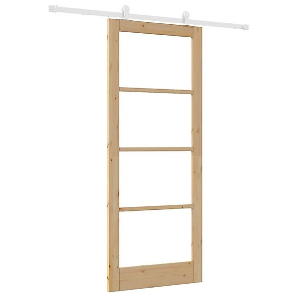 vidaXL Schiebetür ORKDAL Braun 86 x 211 cm Holz und Metall 3332061 günstig online kaufen