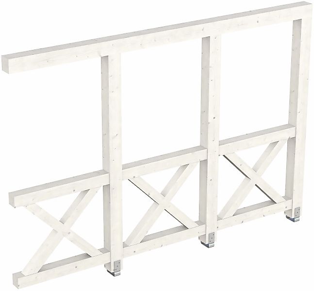 Skan Holz Seitenwand Andreaskreuz (WA) 305 x 210 cm Fichte Weiß günstig online kaufen