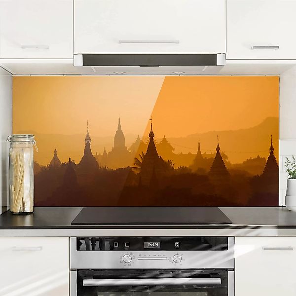 Glas Spritzschutz - Querformat 2:1 Tempelstadt in Myanmar günstig online kaufen