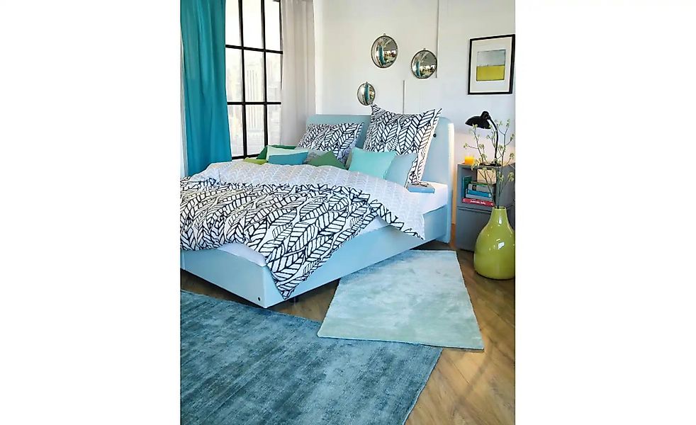 Tom Tailor Kurzflorteppich  Shine ¦ blau ¦ Viskose ¦ Maße (cm): B: 140 Tepp günstig online kaufen