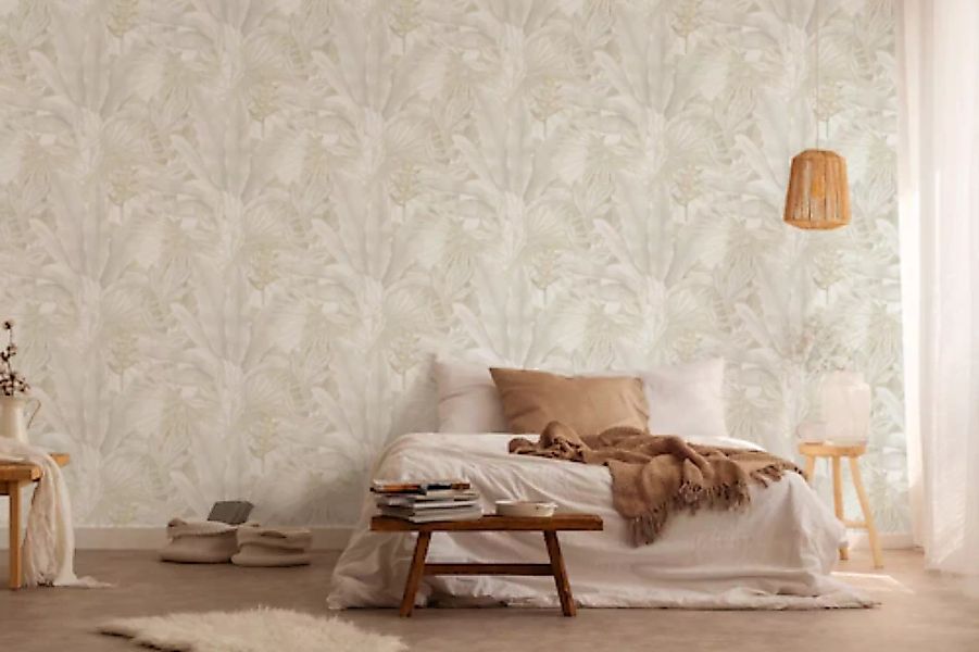 living walls Vliestapete »Stories of Life moderne florale Tapete Beige Dsch günstig online kaufen