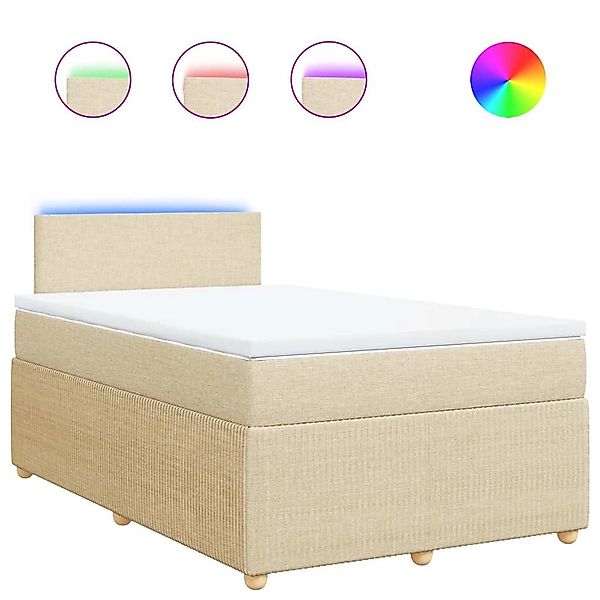 vidaXL Boxspringbett mit Matratze Creme 120x190 cm Stoff 3289693 günstig online kaufen