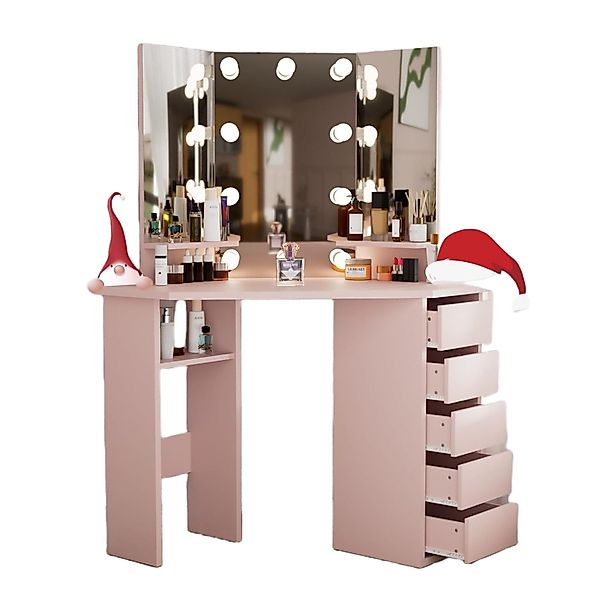 LUCKZON Schminktisch 112x50x142.5 cm Frisiertisch mit günstig online kaufen
