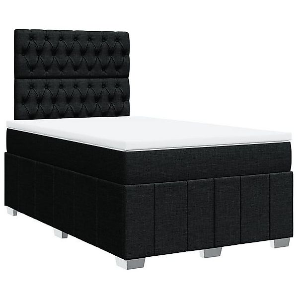 vidaXL Bett Boxspringbett mit Matratze Schwarz 120x200 cm Stoff günstig online kaufen