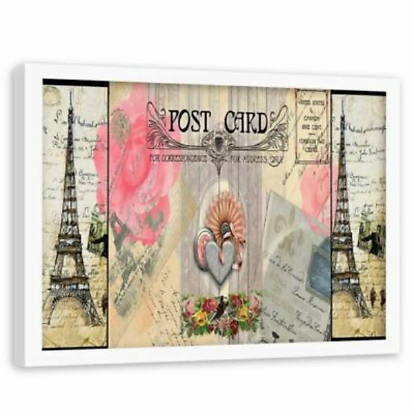 FEEBY® Kunst Paris Postkarte Leinwandbilder bunt Gr. 60 x 40 günstig online kaufen