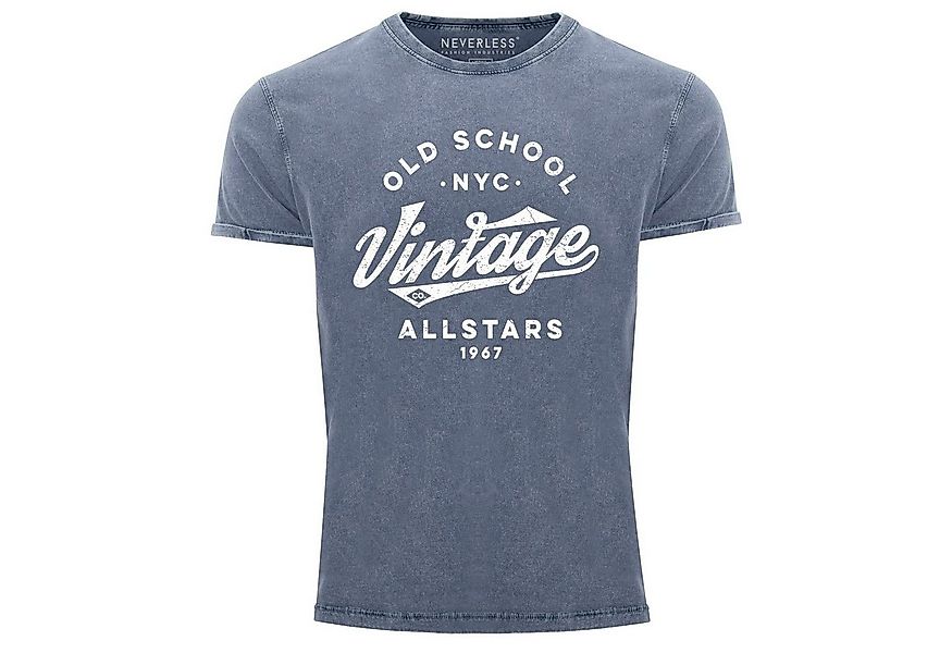 Neverless Print-Shirt Herren Vintage Shirt Retro Schriftzug Allstars Old Sc günstig online kaufen