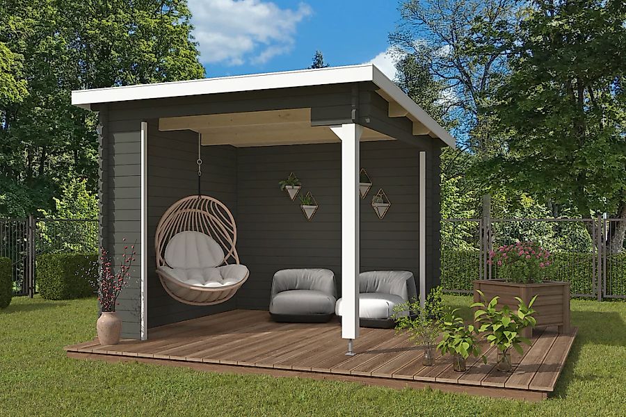 Nordic Holz Gartenhaus "Buffalo 380", (Unterstand inkl. Rückwand) günstig online kaufen