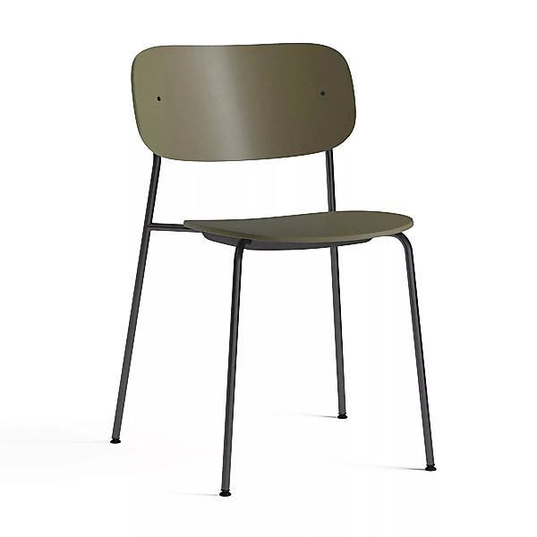 Menu - Co Dining Plastic Stuhl - olivgrün RAL 7002/recyceltes Polypropylen/ günstig online kaufen