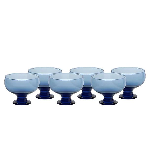 Eiscremeglas Eisbecher Desserschale blau Puro Colori 6er-Set 320ml Gelato günstig online kaufen