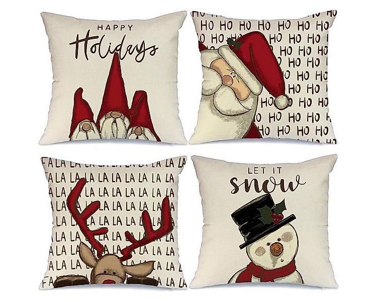 trends for living Kissenbezug Weihnachten kissenbezug 45x45 cm 4 Stück Fein günstig online kaufen