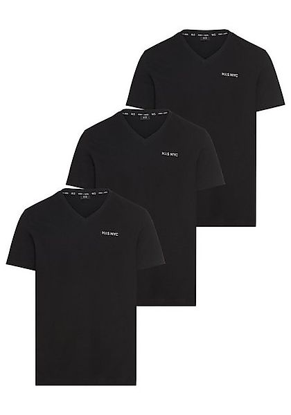 H.I.S V-Shirt (3-er Pack) Kurzarm, Slim Fit, aus Baumwolle günstig online kaufen