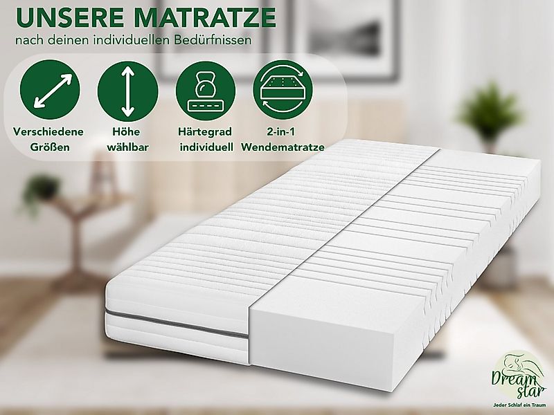 Kaltschaummatratze Silber, ergonomische 7-Zonen Matratze, H2/H3/H4, Dreamst günstig online kaufen