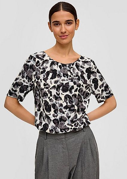 s.Oliver Kurzarmbluse Bluse Gemusterte Bluse aus Twill günstig online kaufen