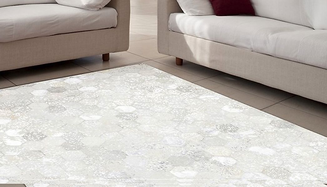 Kayoom Teppich »Spark 210« rechteckig 8 mm Höhe 100% Leder, Unikat, fussela günstig online kaufen