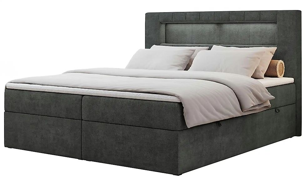 Boxbett mit Bettkasten Gold 5 ¦ grau ¦ Maße (cm): B: 160 H: 103 Betten > Ko günstig online kaufen