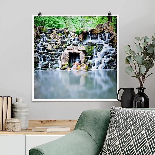 Poster - Quadrat Wasserfall günstig online kaufen