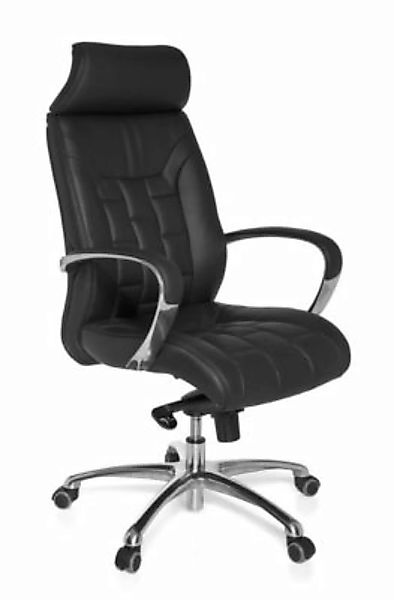 FineBuy Bürostuhl Leder 49 x 50 cm Sitzfläche Bezung aus Echtleder schwarz günstig online kaufen